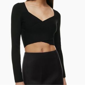 Aritzia Sculpt Knit Greek Longsleeve - MAROON